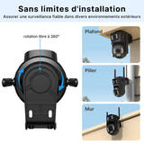 WONSDAR Caméra PTZ double objectif - suivi automatique, vision nocturne couleur, IP66 : audio bidirectionnel