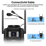 WONSDAR Caméra PTZ double objectif - suivi automatique, vision nocturne couleur, IP66 : fixation suspendue