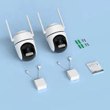 WONSDAR Caméra PTZ Wi-Fi 2,4 GHz intérieur/extérieur - lot de 2, prise incluse : deux pièces