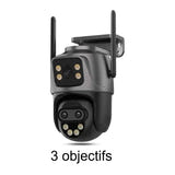 WONSDAR Caméra PTZ Wi-Fi 3 objectifs et double écran - détection humaine, vision nocturne couleur - visuel 1
