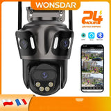 WONSDAR Caméra PTZ Wi-Fi triple objectif - 3 écrans, suivi automatique, IP66 : vue D ensemble