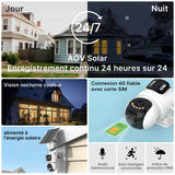 WONSDAR Caméra solaire 4G 4K double objectif - carte SIM fournie, 128 Go - visuel 2