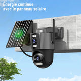 WONSDAR Caméra solaire 4G PTZ - enregistrement 24h/24, suivi automatique et IP66 : trois vues suivi automatique