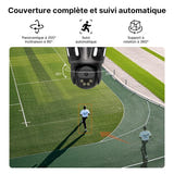 WONSDAR Caméra Wi-Fi à trois objectifs et trois écrans - détection humaine, IP66, 3 MP : surveillance détection humaine IP66