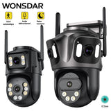 WONSDAR Caméra Wi-Fi à trois objectifs et trois écrans - détection humaine, IP66, 3 MP : WiFi 3 objectifs 3 MP