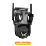 WONSDAR Caméra Wi-Fi à trois objectifs et trois écrans - détection humaine, IP66, 3 MP - visuel 1