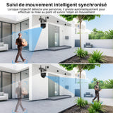 WONSDAR Caméra Wi-Fi PTZ extérieure 3 Mpx - vision nocturne couleur, alertes : appli icsee