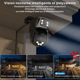 WONSDAR Caméra Wi-Fi PTZ extérieure 3 Mpx - vision nocturne couleur, alertes : audio
