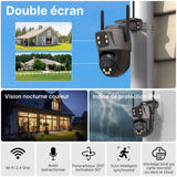 WONSDAR Caméra Wi-Fi PTZ extérieure 3 Mpx - vision nocturne couleur, alertes : étanche IP66