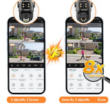 WONSDAR Caméra Wi-Fi PTZ extérieure 3 Mpx - vision nocturne couleur, alertes : nuit couleur