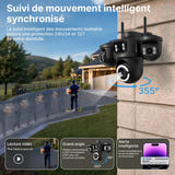 WONSDAR ICsee - caméra de surveillance Wi-Fi triple objectif : vision nocturne couleur