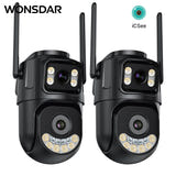 WONSDAR Lot de 2 caméras Wi-Fi double objectif double écran : caméra double objectif double écran vue face