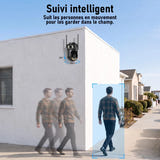 WONSDAR Lot de 2 caméras Wi-Fi double objectif double écran - suivi automatique, IP66 : caméra double objectif lot de deux