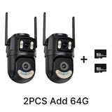 WONSDAR Lot de 2 caméras Wi-Fi double objectif double écran - suivi automatique, IP66 : WiFi double objectif wonsdar