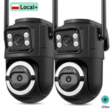 WONSDAR - lot de 2 caméras Wi-Fi PTZ d'extérieur, double objectif, suivi automatique : WiFi wonsdar ptz double objectif vue