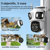 WONSDAR Triple Objectif - Caméra de surveillance Wi-Fi PTZ 8 MP, extérieure - visuel 4