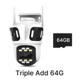 WONSDAR Triple Objectif - Caméra de surveillance Wi-Fi PTZ 8 MP, extérieure - visuel 1