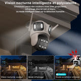 WONSDAR Triple Objectif - Caméra de surveillance Wi-Fi PTZ 8 MP, extérieure : WiFi 8 MP boîtier blanc