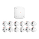 X-Sense FS121 - Pack 12 détecteurs de fumée connectés et station de base SBS50 : douze détecteurs base