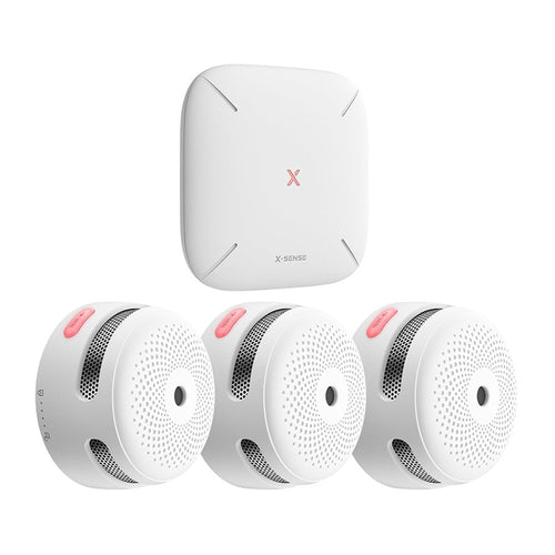 X-Sense FS31 - Pack 3 détecteurs de fumée connectés et station de base SBS50 : trois détecteurs SBS50