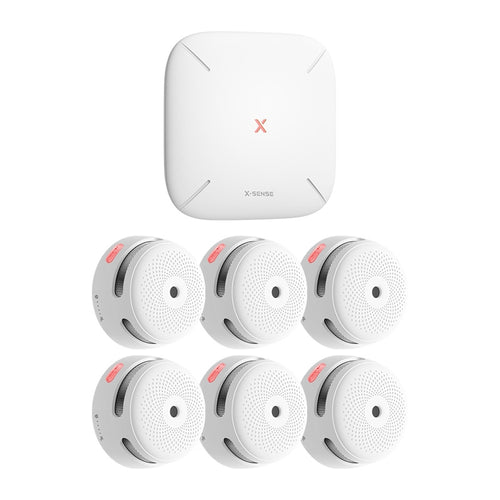 X-Sense FS61 - Pack 6 détecteurs de fumée connectés et station de base SBS50 : six détecteurs SBS50