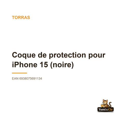 Torras - Coque de protection pour iPhone 15 (noire)