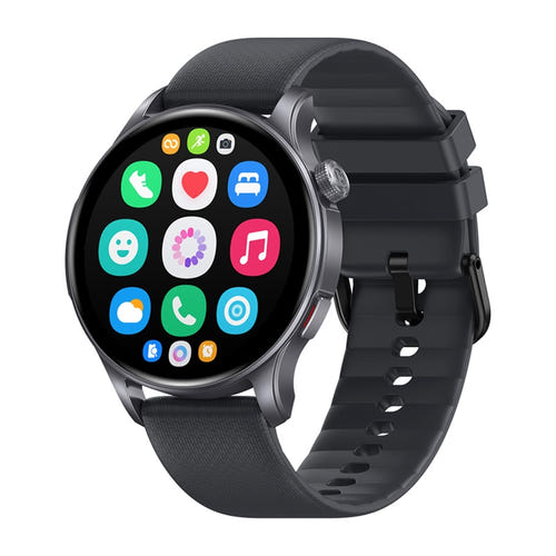 Zeblaze Btalk 3 GPS - Montre connectée AMOLED avec GPS grise : profil couronne