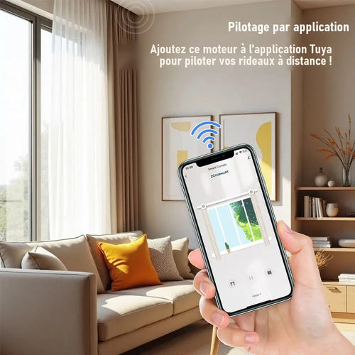Zemismart ZM87 - moteur de rideau Wi-Fi avec rail électrique de 8,1 m : WiFi zemismart zm87 tuya Smart life