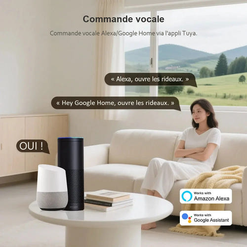 Zemismart ZM87 - Rail de rideau électrique Wi-Fi, 4,1 m, applications Tuya et Smart Life : WiFi 4,1 m galerie 3