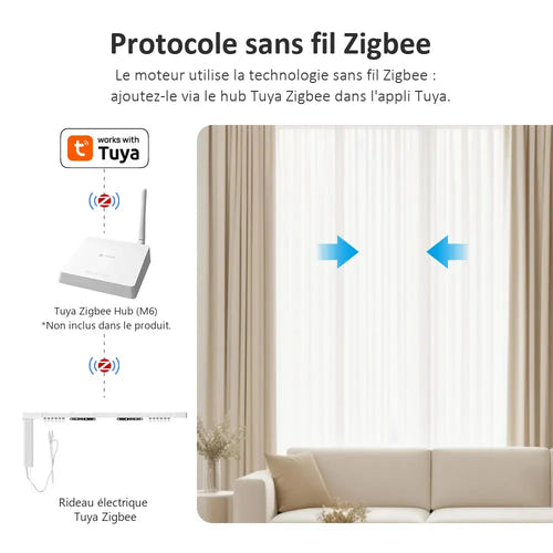 Zemismart ZM87 - Rail de rideau motorisé Zigbee 3.0, 3,1 m - visuel 2
