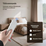 Zemismart ZM87E - Moteur de rideau Wi-Fi avec rail électrique 2,1 m, Tuya et Alexa : ouverture milieu